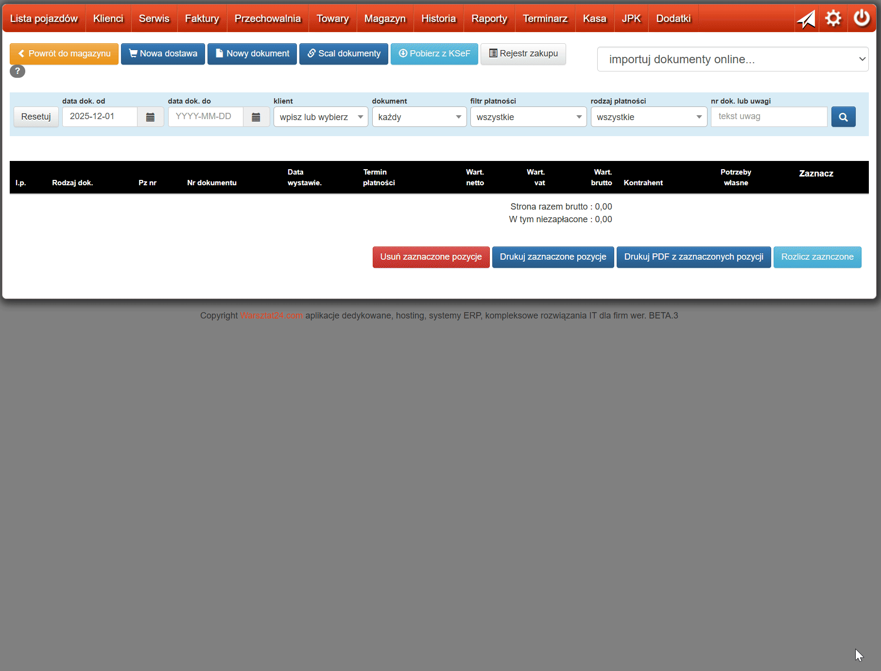 Odbieranie faktur z KSeF w Warsztat24.com